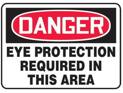 Danger Eye Protection Required Sign - Click Image to Close